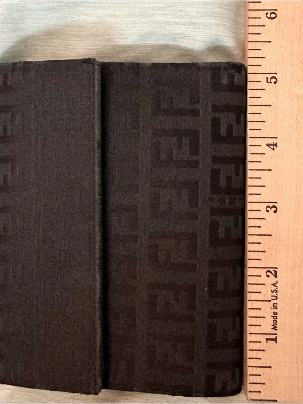 Fendi Trifold Wallet Mini FF Zucca Black Logo Classic Luxury Women’s